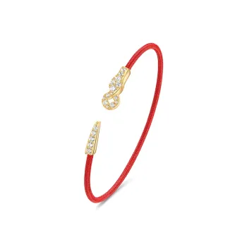 CIGA LONG 999 Fine Silver Red Cord Bracelet Bangles Women's