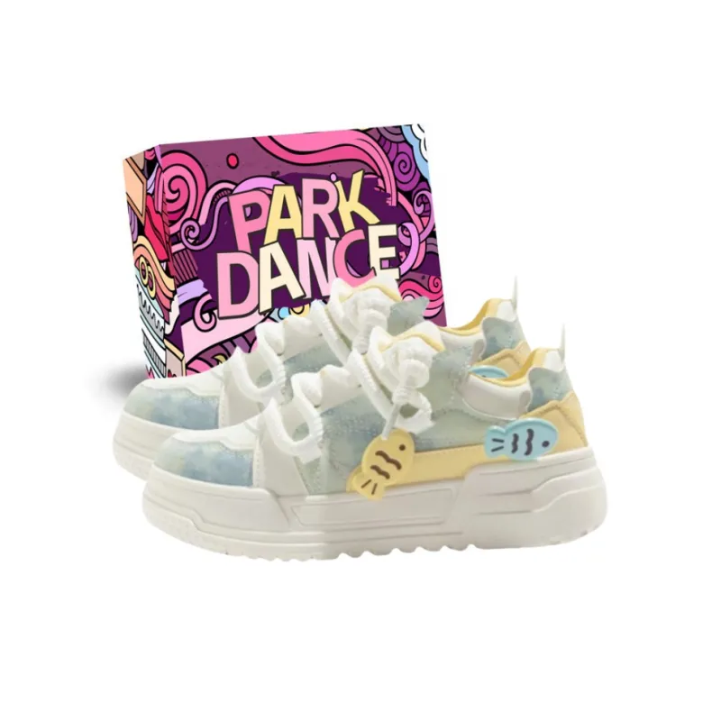 PARK DANCE Low Top Skateboard Shoes Women's Misty Blue-10