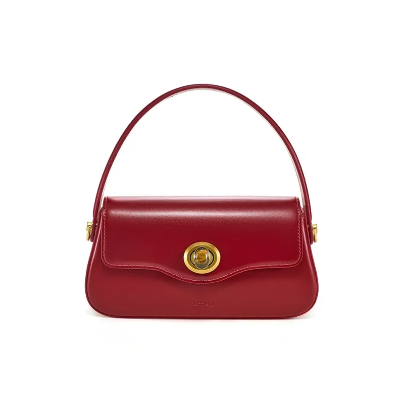 Simedin Cow Leather Handbag Regular Women's Laser Silver/Ecru/Burgundy Red-8