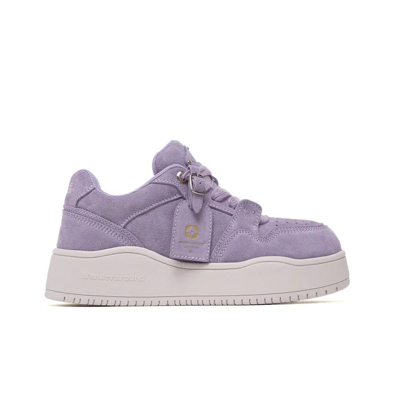 WANDER AROUND Slip Resistant, Abrasion Resistant, Breathable Low Top Skateboard Shoes Unisex Taro Purple-1