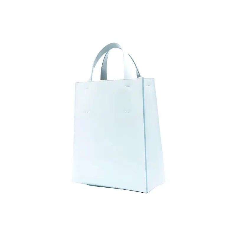MARNI Calfskin Tote Bag, Shopping Bag, Shoulder Bag, Crossbody Bag, Handbag Trumpets Women's Ice Blue-1