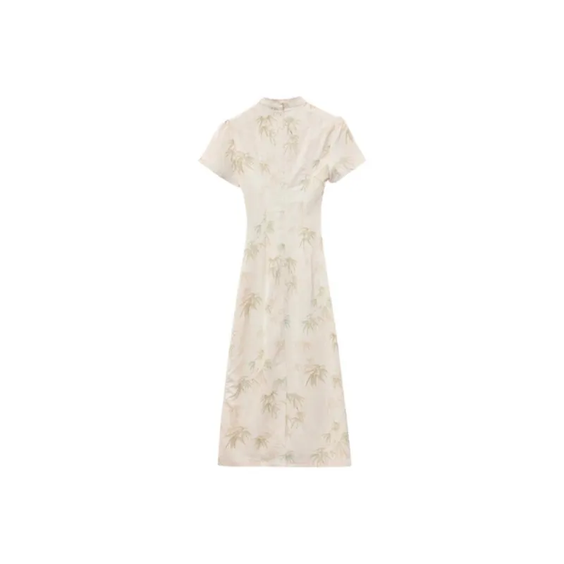 PLANE DRIFT Short Sleeved Dresses Women's Apricot-1