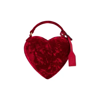 MOSCHINO Viscose Heart Shaped Bag Shoulder Bag Crossbody Bag Handbag Women's Red