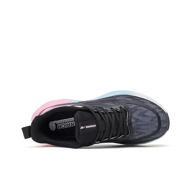 Warrior Cushioning Breathable Lightweight Low Top Casual Training Sprint Running Shoes Women's Black Pink-3