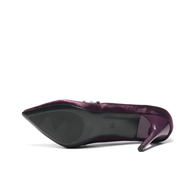 Be Good Slim Heel High Heels Women's Purple-5
