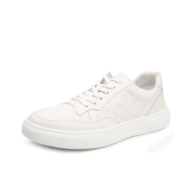 Satchi Anti Slip And Wear Resistant Lightweight Low Top Skateboard Shoes Men's White-1
