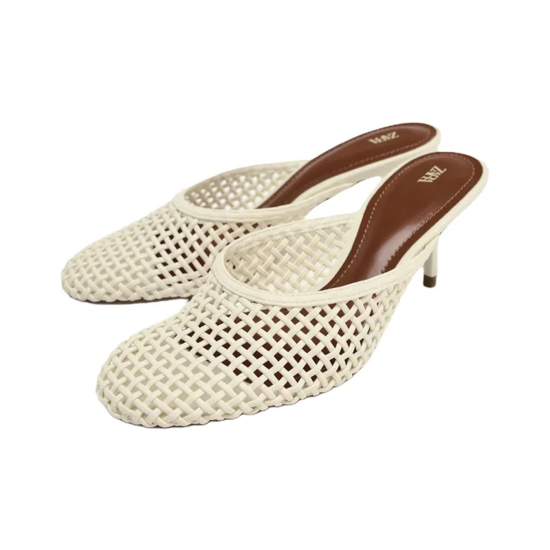 ZARA Abrasion Resistant Wrap toe Slippers Women's Ecru-2