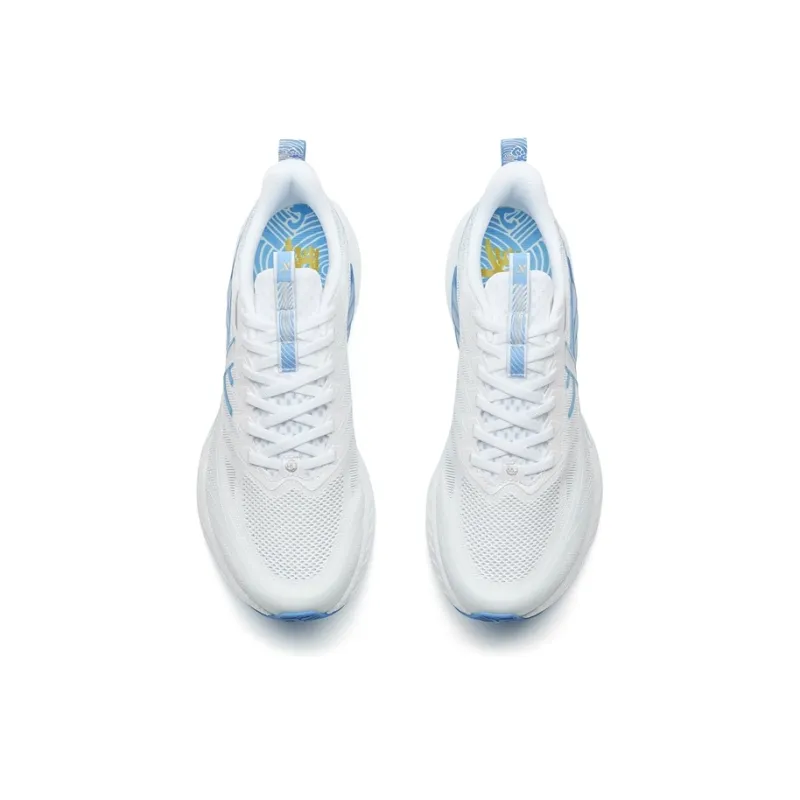 XTEP Durable Breathable Coverage Low Top Casual Training Sprint Running Shoes Men's Classic White Sky Blue-3