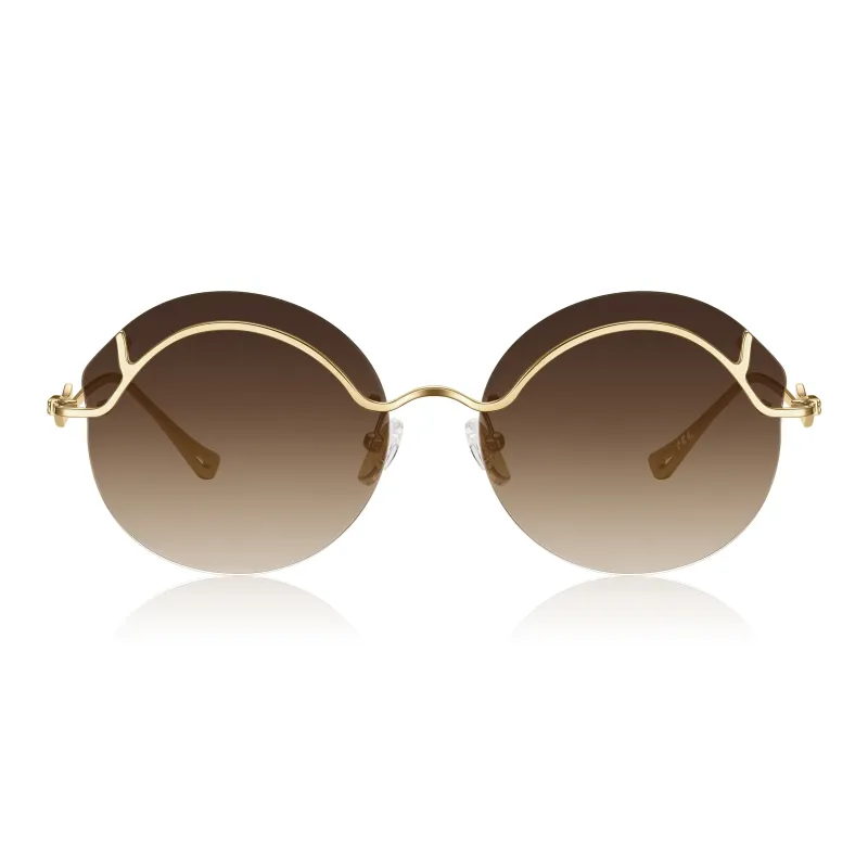 Lao Feng Xiang Β Titanium Irregular Shape Sunglasses Women's-0