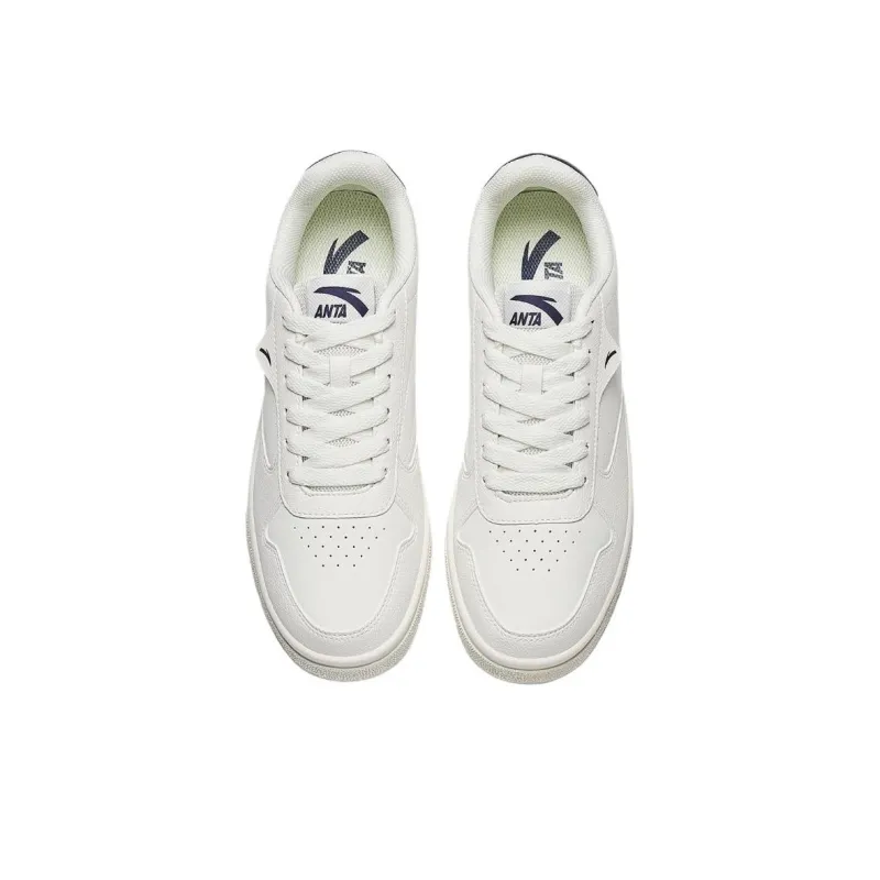 Anta Non slip Lightweight Low Top Skateboard Shoes Women's White Blue-2