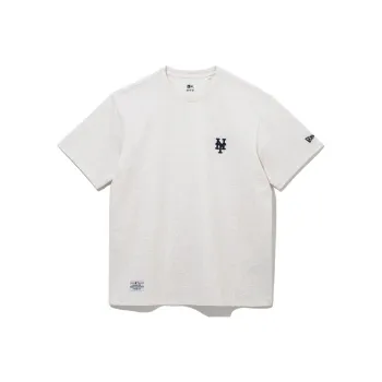 New Era X MLB Letter Logo Print Crewneck Short Sleeve T Shirt Brown