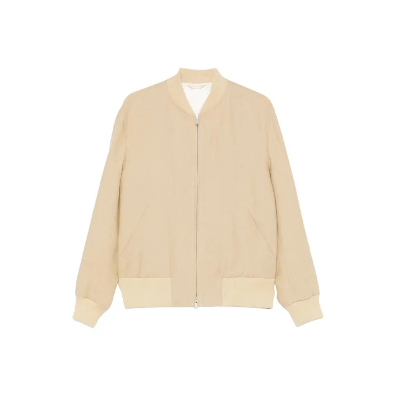 LARDINI Linen Bomber Jacket-0