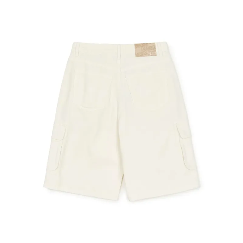 MLB Denim Collection New York Yankees Basic Cargo Denim Shorts Women's Cream-1