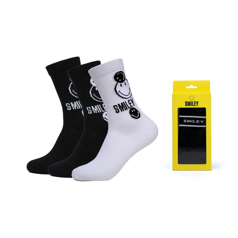 SMILEY Mid Calf Socks Unisex Combo Set-12