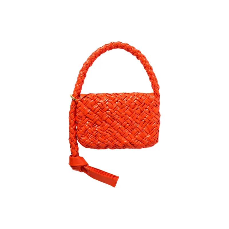 Bottega Veneta Kalimero Cittàh Lambskin Shoulder Bag Women's Orange-1