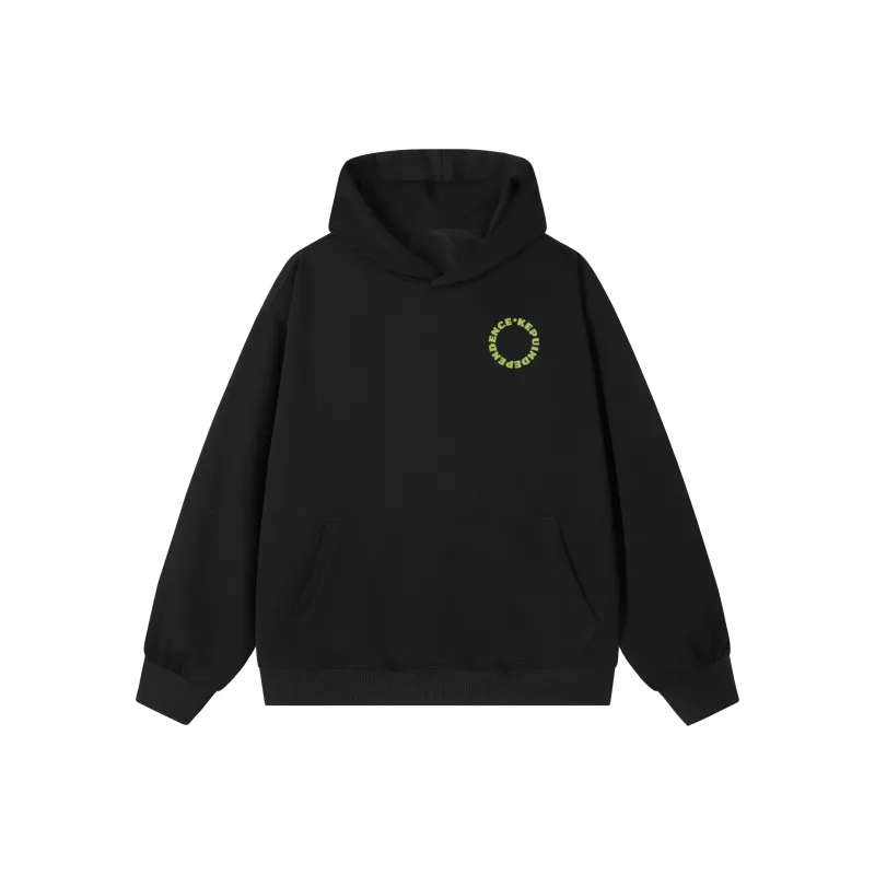 Kepu Sweatshirt Unisex Black Print Neon Green-1
