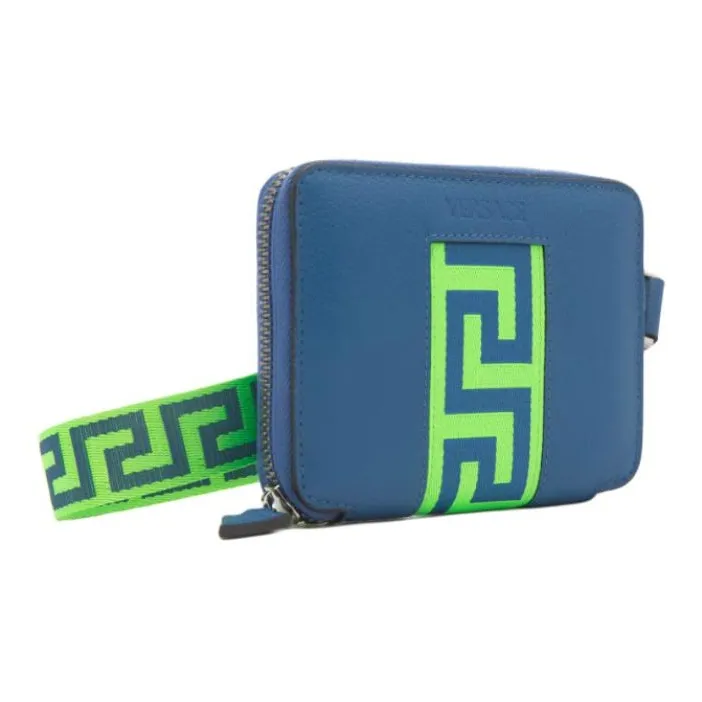 FANSIZHE Cow Leather Coin Purse Small Size Women's Blue-3