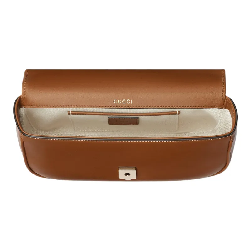 GUCCI Horsebit 1955 Leather Shoulder Bag, Crossbody Bag, Handbag Trumpets Women's Brown-5