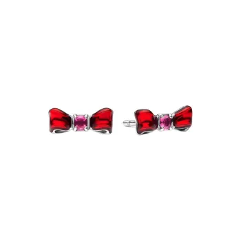 Pandora Enamel 925 Sterling Silver, Glass Stud Earrings Women's Red