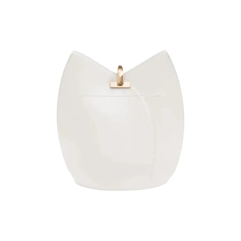 CULT GAIA Cow Leather Shoulder Bag Small Size Women's White-2