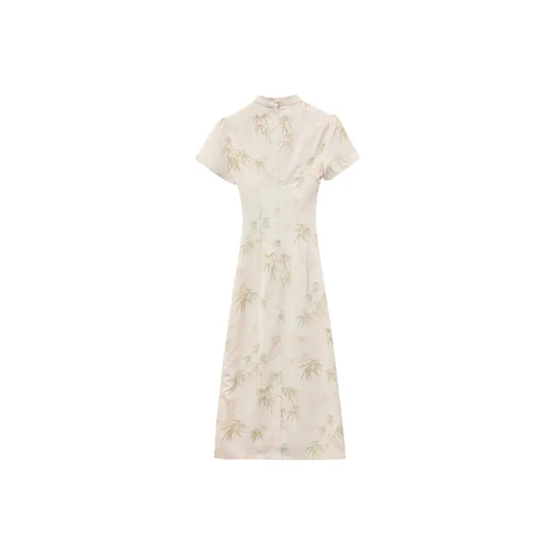 ABBY GODDESS Short Sleeved Dresses Women's Apricot-1