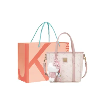 JANE KLAIN Synthetic Leather Handbag Women's Cherry Blossom Pink/Apricot/Pink