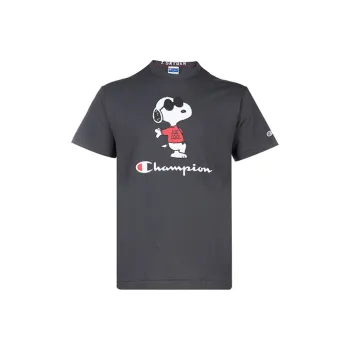 Champion x Peanuts SS22 T Shirt US Version Men's Dark Gray