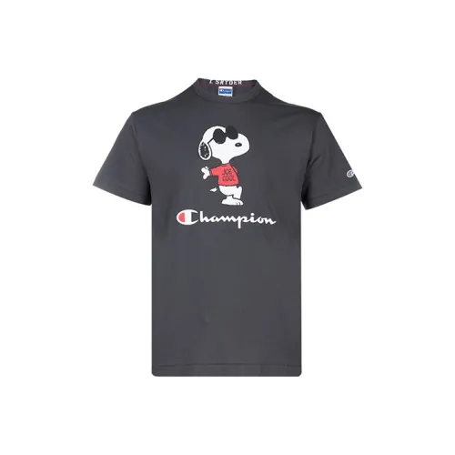 Champion x Peanuts SS22 T Shirt US Version Men's Dark Gray