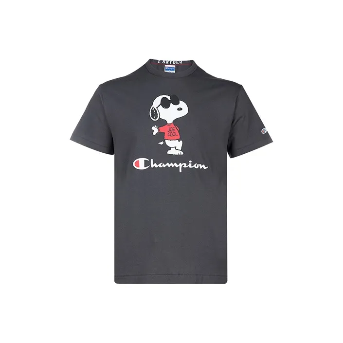 Champion x Peanuts SS22 T Shirt US Version Men's Dark Gray-0
