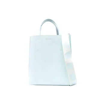 MARNI Calfskin Tote Bag, Shopping Bag, Shoulder Bag, Crossbody Bag, Handbag Trumpets Women's Ice Blue