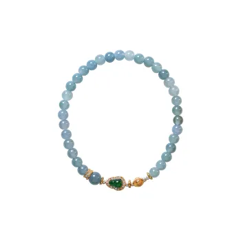 Amy's Garden Glutinous Jade Blue Water Jadeite Bracelet Women's