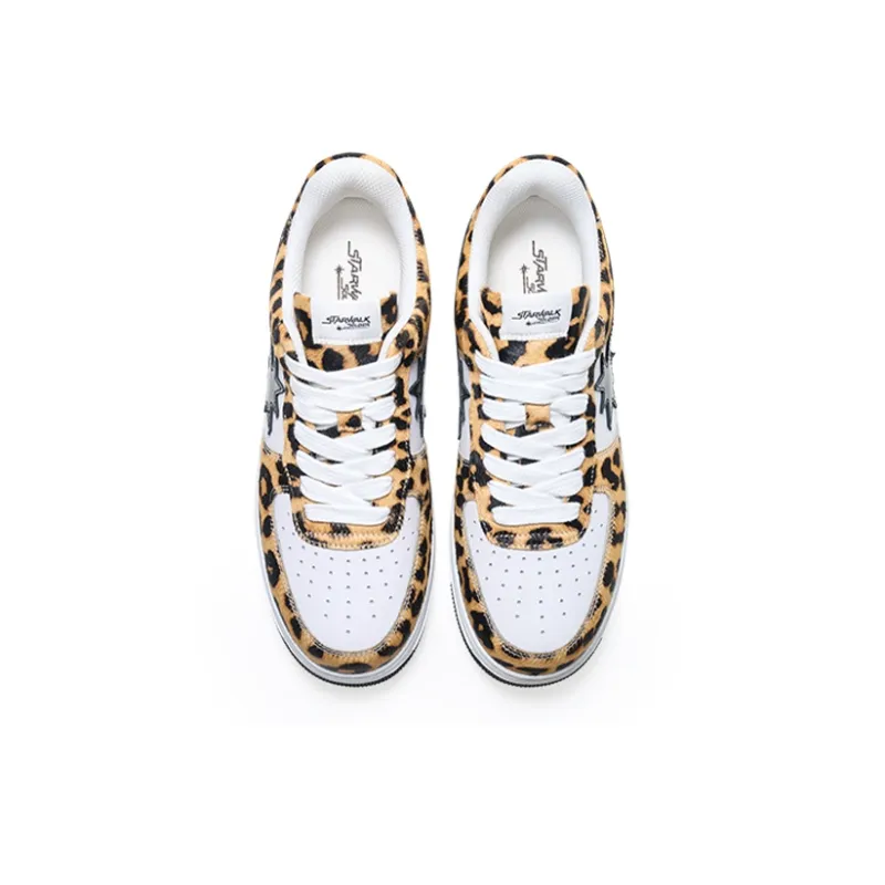 Starwalk Soldier Quick Dry Wear Resistant Lightweight Breathable Low Top Skateboard Shoes Unisex Leopard Print-3