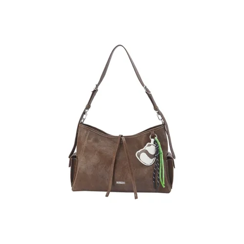 SEM/R PU Handbag, Crossbody Bag, Shoulder Bag Large Size Women's Walnut Brown/Black