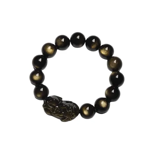 Stone On The Line Obsidian Bracelets Unisex