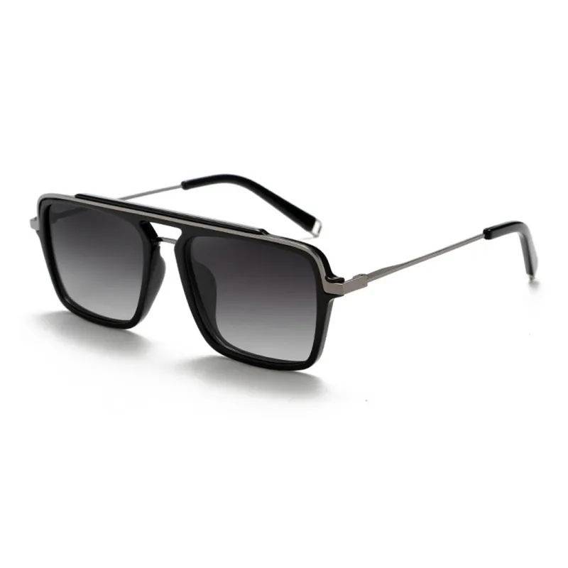 NOME TR/Memory Plastic Metal Square Sunglasses Unisex-4