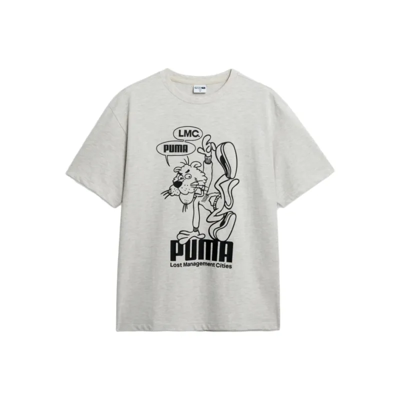 Lmc X PUMA T Shirts Unisex Gray-0