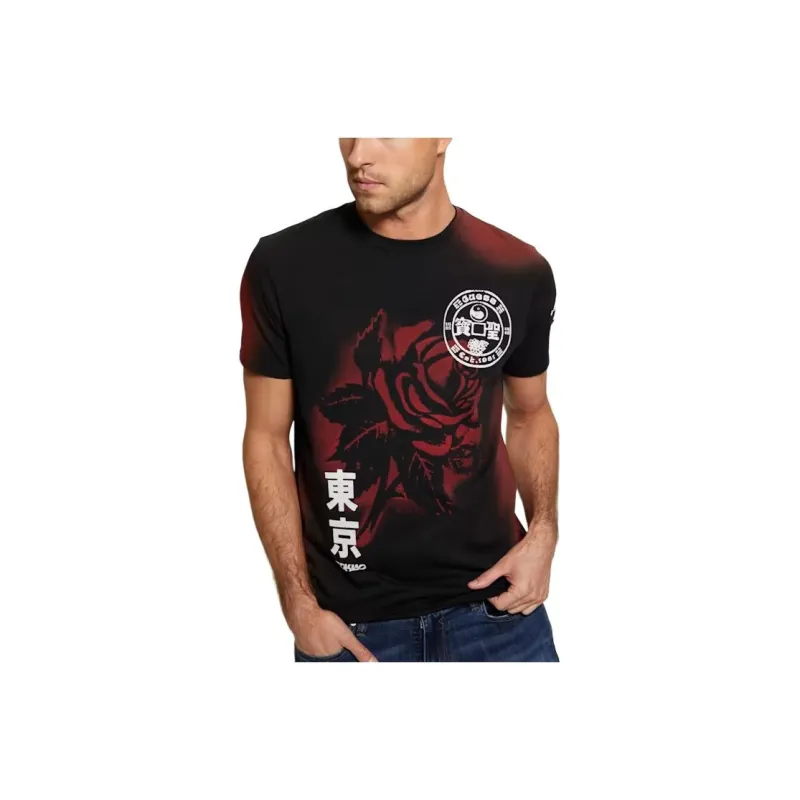 GUESS Rose Noir Tee T-Shirt Men's Black-0
