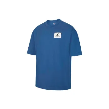 Jordan Men's Logo Patch Crewneck Pullover T Shirt Blue