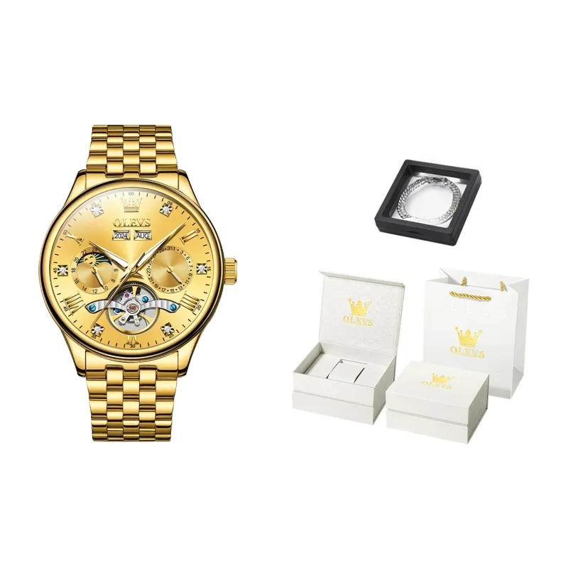 OLEVS Wisdom Series Mechanical Movement Watch Men's Watches Black Dial-24