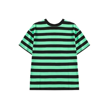 AiLoT T Shirts Unisex Black Green Stripes