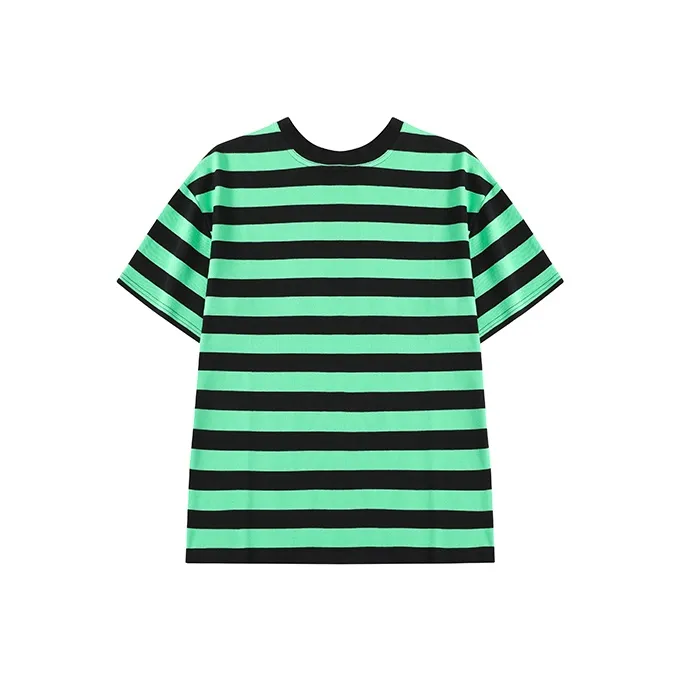 AiLoT T Shirts Unisex Black Green Stripes-0