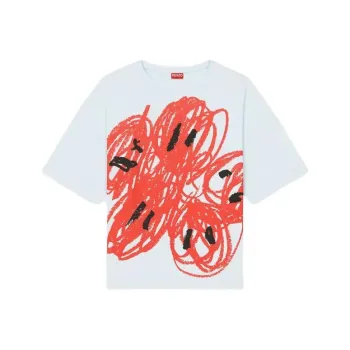 KENZO Drawn Varsity' T Shirt T Shirt Men's Light Blue