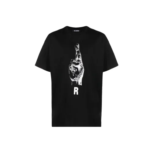 RAF SIMONS Oversized T-Shirt With Hand Sign Print