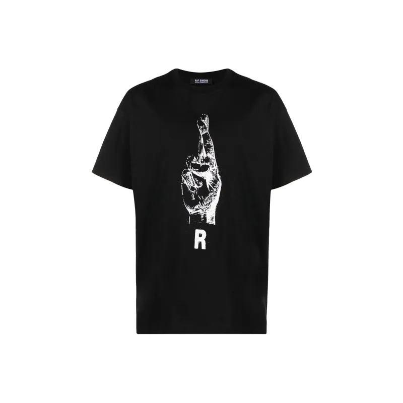 RAF SIMONS Oversized T Shirt With Hand Sign Print-0