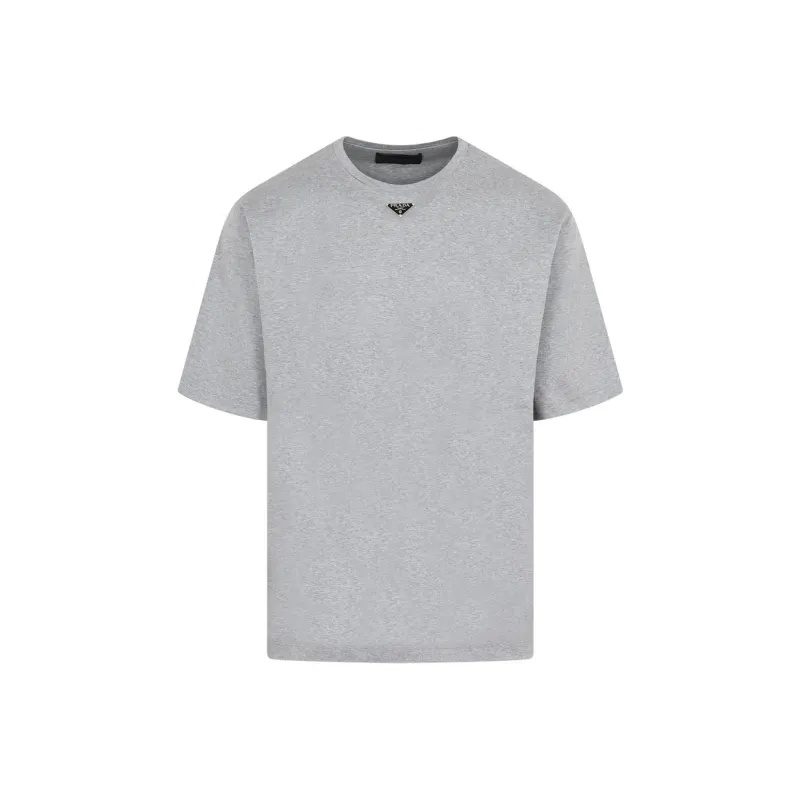 PRADA Triangle logo Cotton T shirt-0