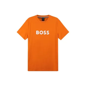 HUGO BOSS Crew Neck Short Sleeved T Shirts Men's Orange
