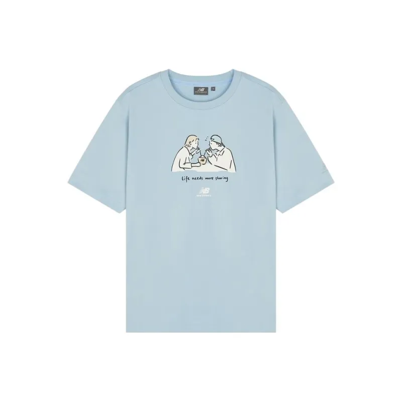 New Balance T Shirt Unisex Light Blue-0