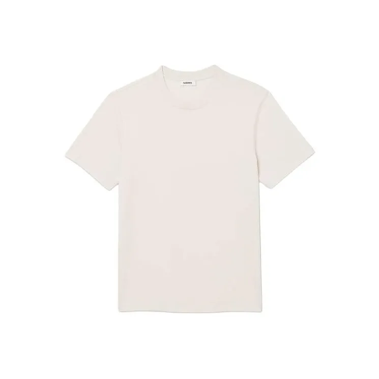 Sandro Gri Organik Pamuklu T-Shirt T-Shirt Men's Beige-0