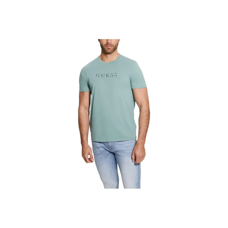 GUESS Embroidered Logo Tee T-Shirt Men's Green-0