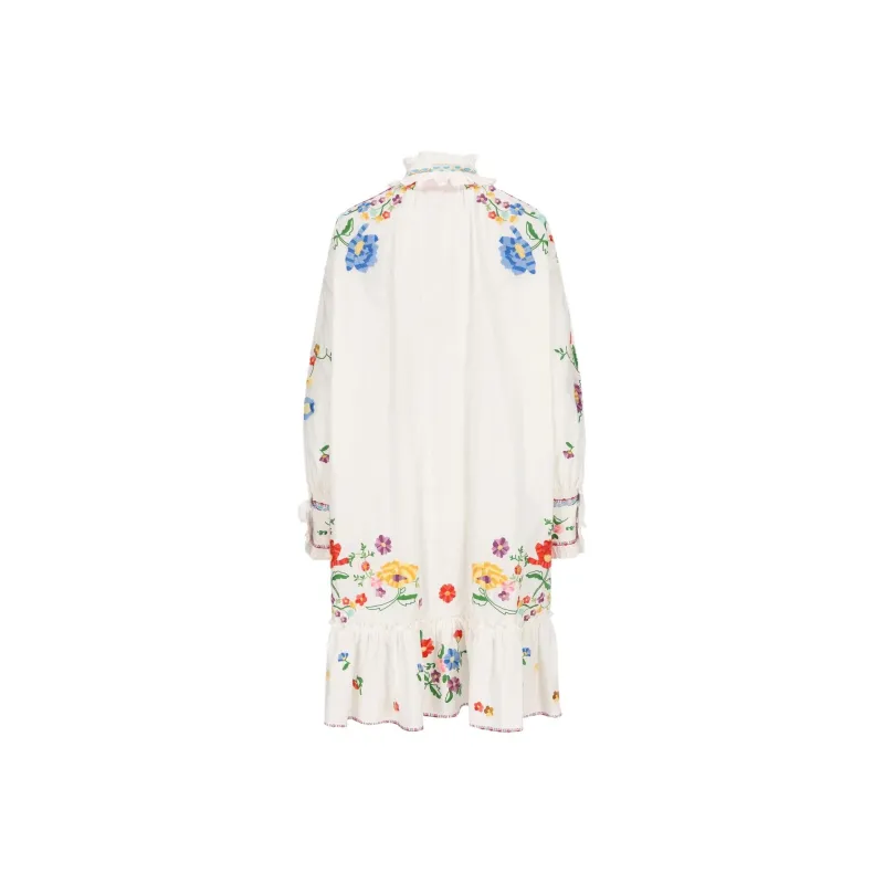 Valentino Long Sleeved Dress Women's White-1